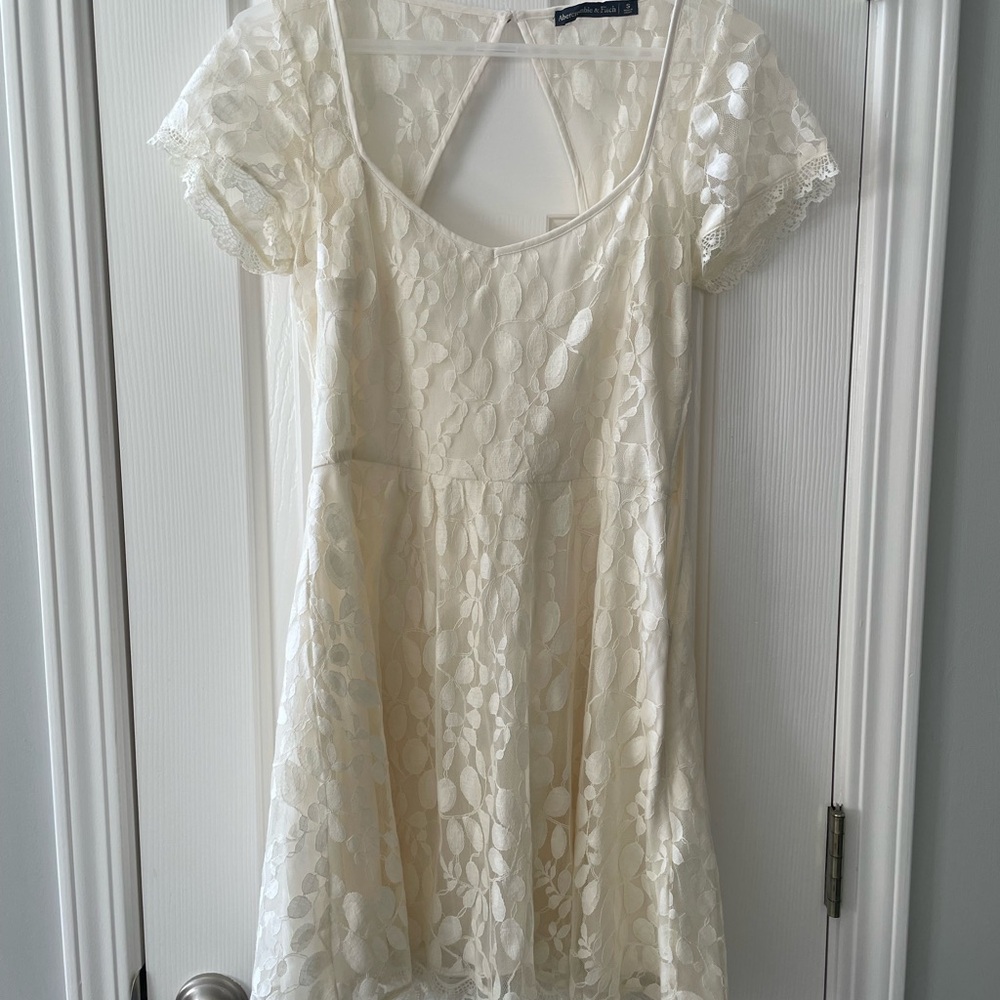 A&F Ivory Lace Skater Dress